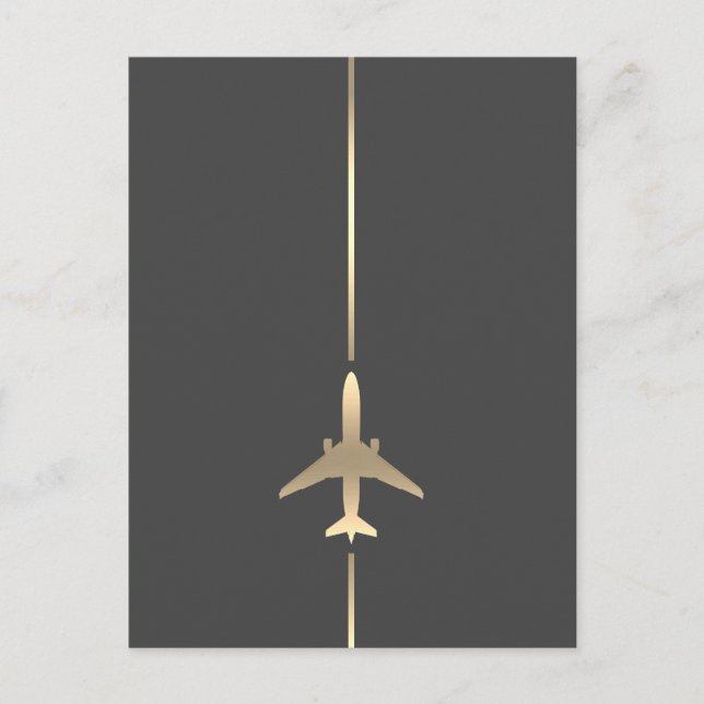 Minimalistiskt flygpostkort meddelande vykort (Framsida)