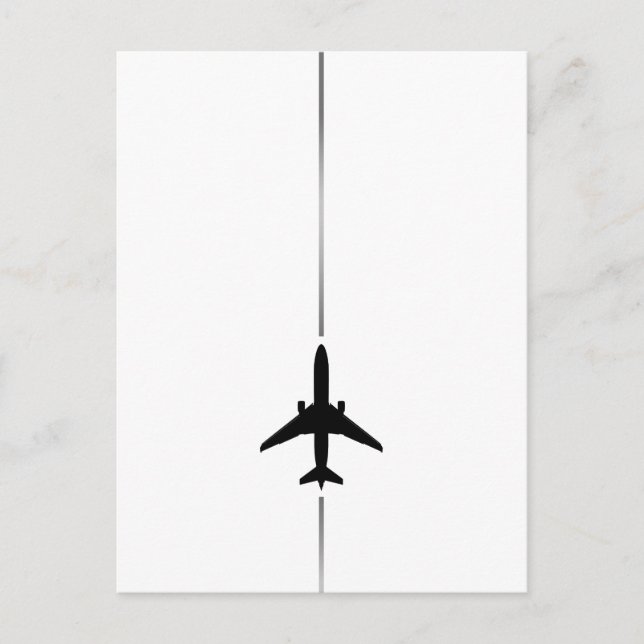 Minimalistiskt flygpostkort meddelande vykort (Framsida)