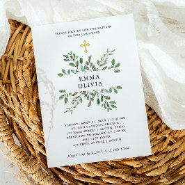Minimalistiskt flytande | Baptism med Guld Kor Inbjudningar