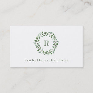 Minimalistiskt flytande Monogram Visitkort