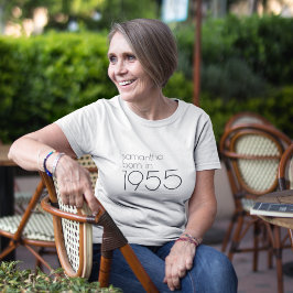 Minimalistiskt född 1955 70:e Födelsedagsfesten T Shirt