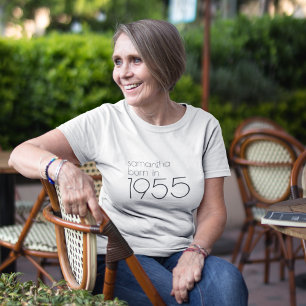 Minimalistiskt född 1955 70:e Födelsedagsfesten T Shirt