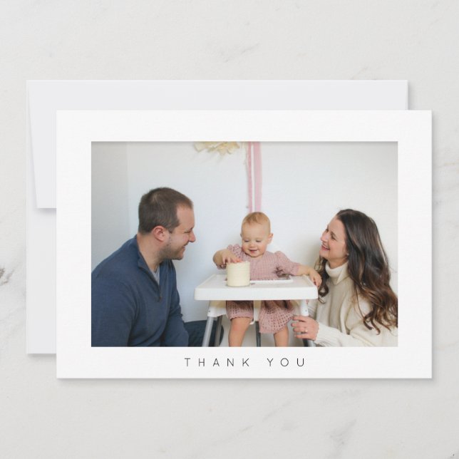 Minimalistiskt födelsedags tack fotokort (Framsida)