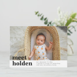 Minimalistiskt födelsemeddelande | Födelsemeddelan Inbjudningar