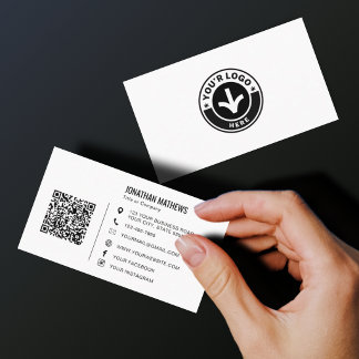 Minimalistiskt företagslogotyp QR-kod Visitkort