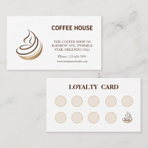 Minimalistiskt förmånskort för kaffebutiker visitkort