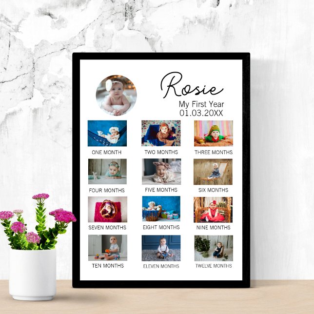 Minimalistiskt första årets gamla babys första föd poster (Skapare uppladdad)