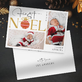 Minimalistiskt första julfoto Baby Julkort