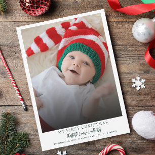 Minimalistiskt första julfoto i Baby Julkort