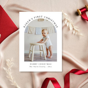 Minimalistiskt första jullåskort med Baby Julkort