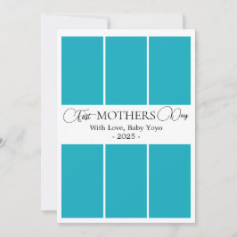 Minimalistiskt första Mor DayPictureCollage-kort Inbjudningar