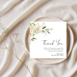 Minimalistiskt fotfoto i Ivory Bliss Bröllop Tack Kort