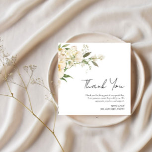 Minimalistiskt fotfoto i Ivory Bliss Bröllop Tack Kort