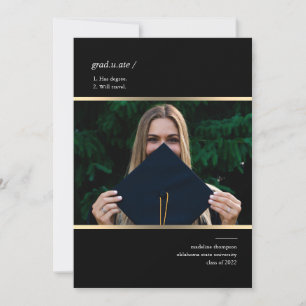 Minimalistiskt fotfoto Studenten från Student Blac Inbjudningar