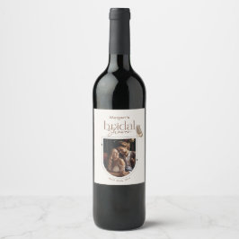 Minimalistiskt foto av Beige Butterfly Möhippa  Vinflaska Etikett