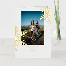 Minimalistiskt foto av Golden Snöflingor God jul