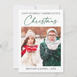 Minimalistiskt foto av Grönt Bläck Julkort