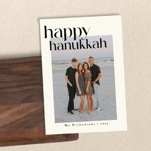 Minimalistiskt foto av svart, modern Hanukkah-Anpa Julkort