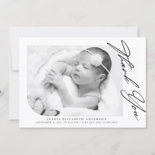 Minimalistiskt foto Baby Tack Kort