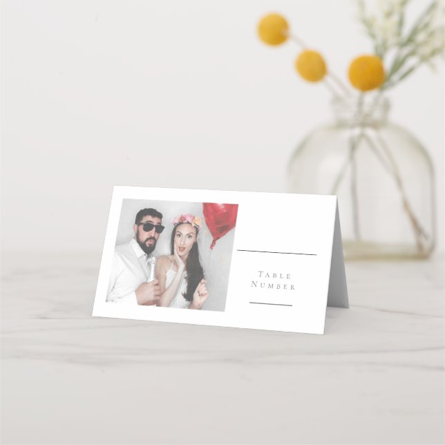 Minimalistiskt foto-Bordsnummer Bröllop Placeringskort (Framsida)