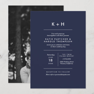 Minimalistiskt foto Bröllop Inbjudningar