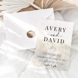 Minimalistiskt foto Bröllop Inbjudningar