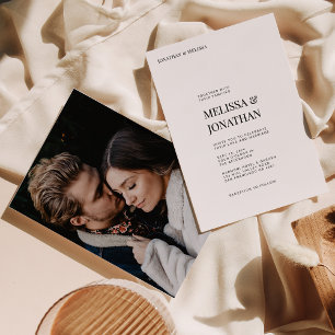 Minimalistiskt foto Bröllop med enkel Elegant Inbjudningar