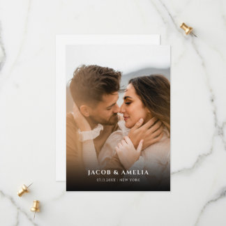 Minimalistiskt foto Bröllop med enkel Elegant Spara Datumet