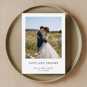 Minimalistiskt foto Bröllop med enkel Elegant Tack Kort
