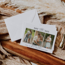 Minimalistiskt foto-Bröllop spara datum-kort