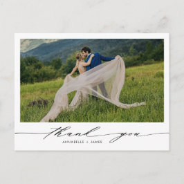 Minimalistiskt foto Bröllop Tack Vykort