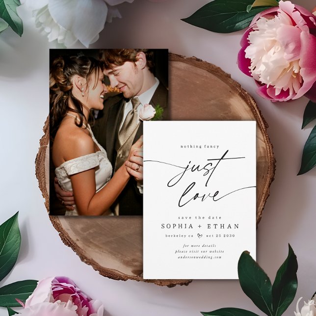 Minimalistiskt foto Finare Just Kärlek Spara Datumet (Skapare uppladdad)