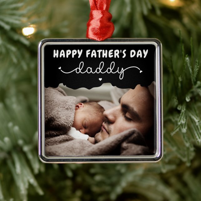 Minimalistiskt foto för anpassningsbar Fars dag Cu Julgransprydnad Metall (Träd)