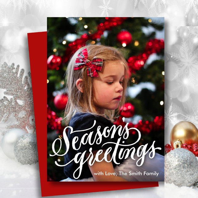 Minimalistiskt foto för elegantens skriptårstid julkort (Skapare uppladdad)