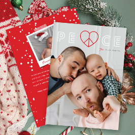 Minimalistiskt foto för enkel Peace Heart-typning Julkort