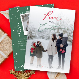 Minimalistiskt foto för fred på jordskript julkort