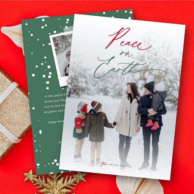 Minimalistiskt foto för fred på jordskript julkort (Skapare uppladdad)