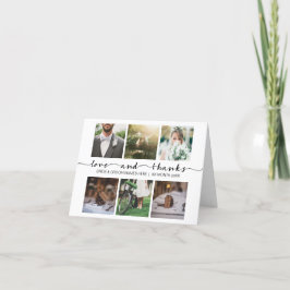 Minimalistiskt foto för Kärlek & Tack Bröllop Typo Kort