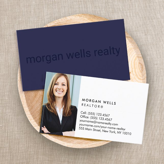 Minimalistiskt foto för marin blå Professionell Visitkort (Skapare uppladdad)