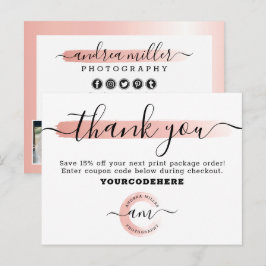 Minimalistiskt foto för Marknadsföring i Tack Guld Vykort