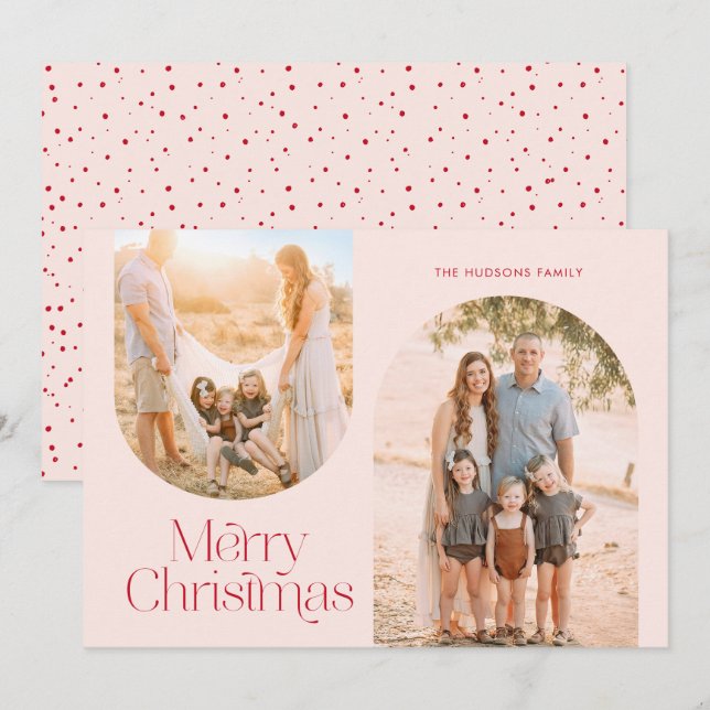 Minimalistiskt foto för Modern Arch Ram Collage Julkort (Fram/baksida)