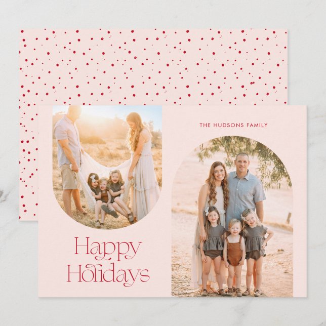 Minimalistiskt foto för Modern Arch Ram Collage Julkort (Fram/baksida)