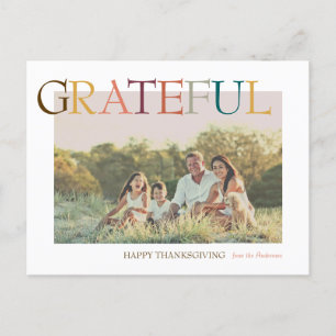 Minimalistiskt foto för tacksam Thanksgiving Helg Vykort
