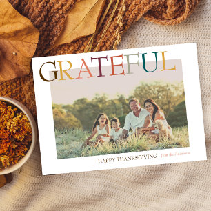Minimalistiskt foto för tacksam Thanksgiving Julkort