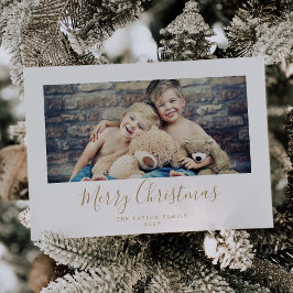 Minimalistiskt foto för Vågrät Guld God jul Julkort