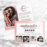 Minimalistiskt foto från Ro Guld med Marknadsförin Vykort<br><div class="desc">Elegant, minimalistisk färgsvasch formaterad med trenden ro guld färg skapar perfekten feminin-temat för stilister, makeup artists, professioneller i hår och nagelsalonger, och så vidare! ・ Anpassa den! Klicka på knappen "Anpassa" om du vill ändra typsnitt, storlek och layout. Du kan flyttat eller ta bort medieikonerna i social om du vill....</div>