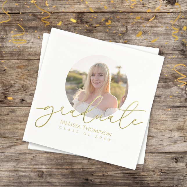 Minimalistiskt foto från Student Grad Guld Pappersservett (Skapare uppladdad)