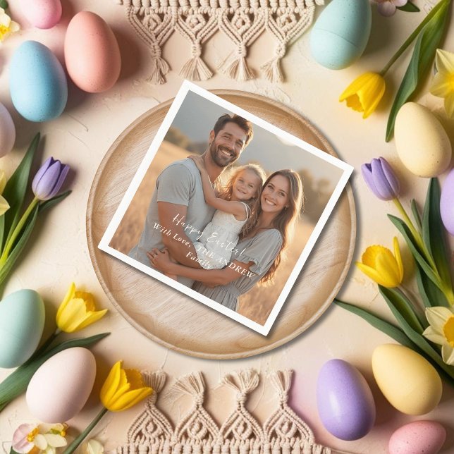 Minimalistiskt foto Glad påsk Pappersservett (Minimalist Photo Happy Easter Napkins)