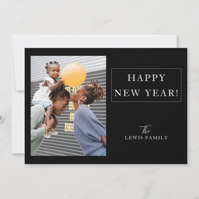 Minimalistiskt foto Gott nytt år Julkort (Framsida)