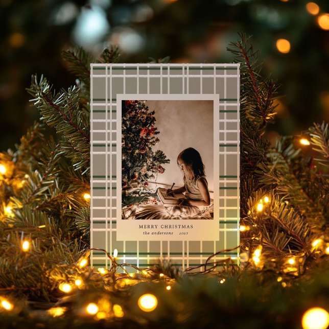 Minimalistiskt foto-Helgdag med neutralt-stift Julkort (Skapare uppladdad)